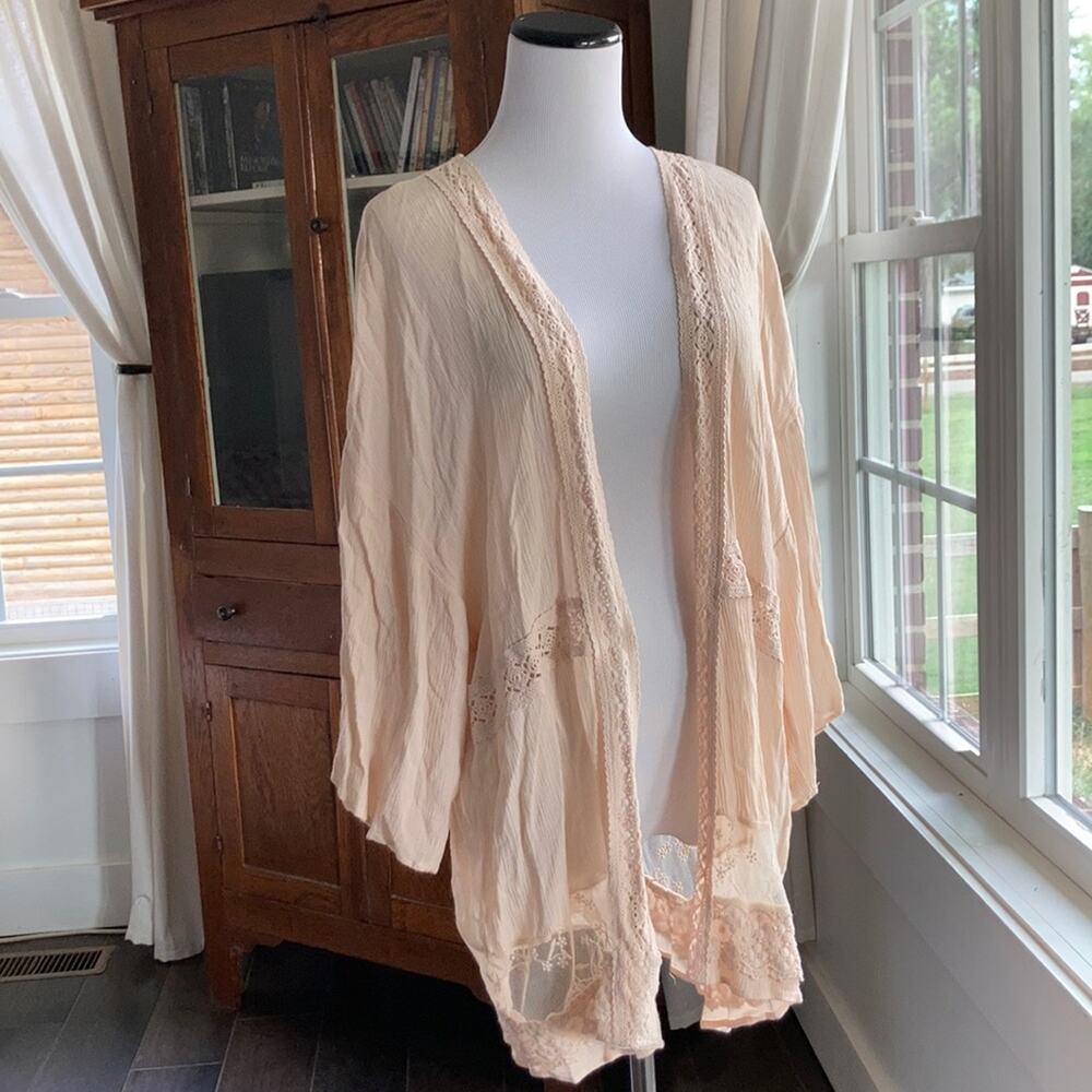 Forever 21 Blush Pink and Lace Cover Up, Size M